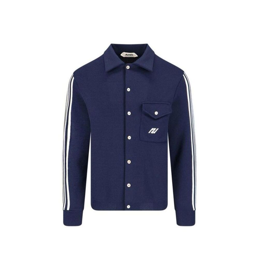Autry Blue Nylon Men's Cardigan